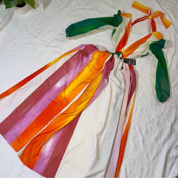 NWT Giffniseti Dress Gown Size Small Floor Length Maxi Multicolor NEW - Picture 1 of 13